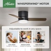 image:imageHunter Minimus Indoor Ceiling Fan Modern Quiet 44 inch Brushed Nickel  with LED Light Low Profile Flush Mount Remote Control 3 Blades For Bedroom Living Room 59454Matte Black