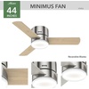 image:imageHunter Minimus Indoor Ceiling Fan Modern Quiet 44 inch Brushed Nickel  with LED Light Low Profile Flush Mount Remote Control 3 Blades For Bedroom Living Room 59454Brushed Nickel