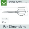 image:imageHunter Minimus Indoor Ceiling Fan Modern Quiet 44 inch Brushed Nickel  with LED Light Low Profile Flush Mount Remote Control 3 Blades For Bedroom Living Room 59454Fresh White