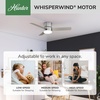 image:imageHunter Minimus Indoor Ceiling Fan Modern Quiet 44 inch Brushed Nickel  with LED Light Low Profile Flush Mount Remote Control 3 Blades For Bedroom Living Room 59454Brushed Nickel