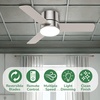 image:imageHunter Minimus Indoor Ceiling Fan Modern Quiet 44 inch Brushed Nickel  with LED Light Low Profile Flush Mount Remote Control 3 Blades For Bedroom Living Room 59454Brushed Nickel