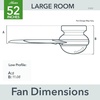 image:imageHunter Minimus Indoor Ceiling Fan Modern Quiet 44 inch Brushed Nickel  with LED Light Low Profile Flush Mount Remote Control 3 Blades For Bedroom Living Room 59454Matte Black