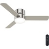 image:imageHunter Minimus Indoor Ceiling Fan Modern Quiet 44 inch Brushed Nickel  with LED Light Low Profile Flush Mount Remote Control 3 Blades For Bedroom Living Room 59454Brushed Nickel