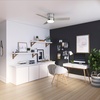 image:imageHunter Minimus Indoor Ceiling Fan Modern Quiet 44 inch Brushed Nickel  with LED Light Low Profile Flush Mount Remote Control 3 Blades For Bedroom Living Room 59454Brushed Nickel