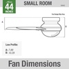 image:imageHunter Minimus Indoor Ceiling Fan Modern Quiet 44 inch Brushed Nickel  with LED Light Low Profile Flush Mount Remote Control 3 Blades For Bedroom Living Room 59454Fresh White