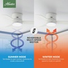 image:imageHunter Minimus Indoor Ceiling Fan Modern Quiet 44 inch Brushed Nickel  with LED Light Low Profile Flush Mount Remote Control 3 Blades For Bedroom Living Room 59454Fresh White
