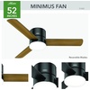 image:imageHunter Minimus Indoor Ceiling Fan Modern Quiet 44 inch Brushed Nickel  with LED Light Low Profile Flush Mount Remote Control 3 Blades For Bedroom Living Room 59454Matte Black