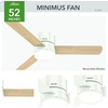 image:imageHunter Minimus Indoor Ceiling Fan Modern Quiet 44 inch Brushed Nickel  with LED Light Low Profile Flush Mount Remote Control 3 Blades For Bedroom Living Room 59454Fresh White