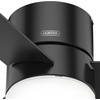 image:imageHunter Minimus Indoor Ceiling Fan Modern Quiet 44 inch Brushed Nickel  with LED Light Low Profile Flush Mount Remote Control 3 Blades For Bedroom Living Room 59454Matte Black