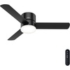 image:imageHunter Minimus Indoor Ceiling Fan Modern Quiet 44 inch Brushed Nickel  with LED Light Low Profile Flush Mount Remote Control 3 Blades For Bedroom Living Room 59454Matte Black
