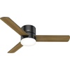 image:imageHunter Minimus Indoor Ceiling Fan Modern Quiet 44 inch Brushed Nickel  with LED Light Low Profile Flush Mount Remote Control 3 Blades For Bedroom Living Room 59454Matte Black