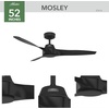 image:imageHunter Mosley Outdoor or Indoor Ceiling Fan 52 inch Premier Bronze  No Light Standard Mount Wall Control 3 Blades For Living Room Patio Porch Garage 50962Matte Black