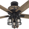 image:imageHunter Mt Vista Indoor Ceiling Fan 52 inch Natural Black Iron  with LED Lights Standard Mount Pull Chain 5 Blades For Bedroom Living Room Kitchen 50169