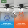 image:imageHunter Newsome Indoor Ceiling Fan with LED Lights 42 inch Matte Black  Low Profile Flush Mount Pull Chain 5 Blades For Bedroom Living Room 52393Matte Black