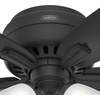 image:imageHunter Newsome Indoor Ceiling Fan with LED Lights 42 inch Matte Black  Low Profile Flush Mount Pull Chain 5 Blades For Bedroom Living Room 52393Matte Black