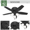 image:imageHunter Newsome Indoor Ceiling Fan with LED Lights 42 inch Matte Black  Low Profile Flush Mount Pull Chain 5 Blades For Bedroom Living Room 52393Matte Black