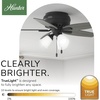 image:imageHunter Newsome Indoor Ceiling Fan with LED Lights 42 inch Matte Black  Low Profile Flush Mount Pull Chain 5 Blades For Bedroom Living Room 52393Matte Black
