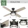 image:imageHunter Ocala Outdoor or Indoor Ceiling Fan Rustic 52 inch Noble Bronze  with LED Light and Pull Chain Standard Mount 4 Blades For Living Room Patio Porch Garage 59214Noble Bronze