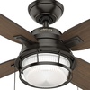 image:imageHunter Ocala Outdoor or Indoor Ceiling Fan Rustic 52 inch Noble Bronze  with LED Light and Pull Chain Standard Mount 4 Blades For Living Room Patio Porch Garage 59214Noble Bronze