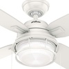 image:imageHunter Ocala Outdoor or Indoor Ceiling Fan Rustic 52 inch Noble Bronze  with LED Light and Pull Chain Standard Mount 4 Blades For Living Room Patio Porch Garage 59214Fresh White