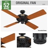 image:imageHunter Original Outdoor or Indoor Ceiling Fan No Light 52 inch White  Standard Mount Pull Chain 5 Blades For Living Room Patio Porch Garage 23845Matte Black  Cherry