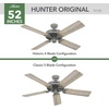 image:imageHunter Original Outdoor or Indoor Ceiling Fan No Light 52 inch White  Standard Mount Pull Chain 5 Blades For Living Room Patio Porch Garage 23845Matte Silver