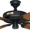 image:imageHunter Original Outdoor or Indoor Ceiling Fan No Light 52 inch White  Standard Mount Pull Chain 5 Blades For Living Room Patio Porch Garage 23845Matte Black  Teak