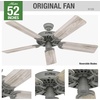 image:imageHunter Original Outdoor or Indoor Ceiling Fan No Light 52 inch White  Standard Mount Pull Chain 5 Blades For Living Room Patio Porch Garage 23845Matte Silver