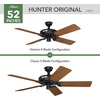 image:imageHunter Original Outdoor or Indoor Ceiling Fan No Light 52 inch White  Standard Mount Pull Chain 5 Blades For Living Room Patio Porch Garage 23845Matte Black  Teak