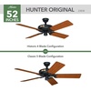 image:imageHunter Original Outdoor or Indoor Ceiling Fan No Light 52 inch White  Standard Mount Pull Chain 5 Blades For Living Room Patio Porch Garage 23845Matte Black  Cherry