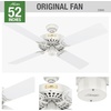image:imageHunter Original Outdoor or Indoor Ceiling Fan No Light 52 inch White  Standard Mount Pull Chain 5 Blades For Living Room Patio Porch Garage 23845White