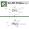 image:imageHunter Original Outdoor or Indoor Ceiling Fan No Light 52 inch White  Standard Mount Pull Chain 5 Blades For Living Room Patio Porch Garage 23845White