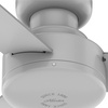 image:imageHunter Presto Indoor Ceiling Fan No Light Modern 44 inch Dove Grey  Low Profile Mount Wall Control 3 Blades For Bedroom Living Room Kitchen 52404Dove Grey