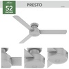 image:imageHunter Presto Indoor Ceiling Fan No Light Modern 44 inch Dove Grey  Low Profile Mount Wall Control 3 Blades For Bedroom Living Room Kitchen 52404Dove Grey