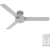 image:imageHunter Presto Indoor Ceiling Fan No Light Modern 44 inch Dove Grey  Low Profile Mount Wall Control 3 Blades For Bedroom Living Room Kitchen 52404Dove Grey