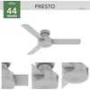 image:imageHunter Presto Indoor Ceiling Fan No Light Modern 44 inch Dove Grey  Low Profile Mount Wall Control 3 Blades For Bedroom Living Room Kitchen 52404Dove Grey