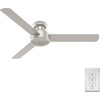 image:imageHunter Presto Indoor Ceiling Fan No Light Modern 44 inch Dove Grey  Low Profile Mount Wall Control 3 Blades For Bedroom Living Room Kitchen 52404Matte Nickel