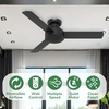 image:imageHunter Presto Indoor Ceiling Fan No Light Modern 44 inch Dove Grey  Low Profile Mount Wall Control 3 Blades For Bedroom Living Room Kitchen 52404Matte Black