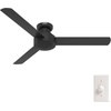 image:imageHunter Presto Indoor Ceiling Fan No Light Modern 44 inch Dove Grey  Low Profile Mount Wall Control 3 Blades For Bedroom Living Room Kitchen 52404Matte Black