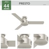 image:imageHunter Presto Indoor Ceiling Fan No Light Modern 44 inch Dove Grey  Low Profile Mount Wall Control 3 Blades For Bedroom Living Room Kitchen 52404Matte Nickel