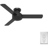 image:imageHunter Presto Indoor Ceiling Fan No Light Modern 44 inch Dove Grey  Low Profile Mount Wall Control 3 Blades For Bedroom Living Room Kitchen 52404Matte Black