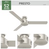 image:imageHunter Presto Indoor Ceiling Fan No Light Modern 44 inch Dove Grey  Low Profile Mount Wall Control 3 Blades For Bedroom Living Room Kitchen 52404Matte Nickel