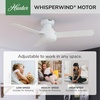 image:imageHunter Presto Indoor Ceiling Fan No Light Modern 44 inch Dove Grey  Low Profile Mount Wall Control 3 Blades For Bedroom Living Room Kitchen 52404Matte White