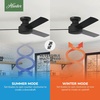 image:imageHunter Presto Indoor Ceiling Fan No Light Modern 44 inch Dove Grey  Low Profile Mount Wall Control 3 Blades For Bedroom Living Room Kitchen 52404Matte Black