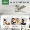 image:imageHunter Presto Indoor Ceiling Fan No Light Modern 44 inch Dove Grey  Low Profile Mount Wall Control 3 Blades For Bedroom Living Room Kitchen 52404Matte Nickel
