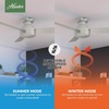 image:imageHunter Presto Indoor Ceiling Fan No Light Modern 44 inch Dove Grey  Low Profile Mount Wall Control 3 Blades For Bedroom Living Room Kitchen 52404Matte Nickel