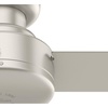 image:imageHunter Presto Indoor Ceiling Fan No Light Modern 44 inch Dove Grey  Low Profile Mount Wall Control 3 Blades For Bedroom Living Room Kitchen 52404Matte Nickel