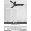 image:imageHunter Presto Indoor Ceiling Fan No Light Modern 44 inch Matte Black  Standard Mount Wall Control 3 Blades For Bedroom Living Room Kitchen 51847Dove Grey