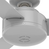 image:imageHunter Presto Indoor Ceiling Fan No Light Modern 44 inch Matte Black  Standard Mount Wall Control 3 Blades For Bedroom Living Room Kitchen 51847Dove Grey