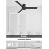 image:imageHunter Presto Indoor Ceiling Fan No Light Modern 44 inch Matte Black  Standard Mount Wall Control 3 Blades For Bedroom Living Room Kitchen 51847Dove Grey